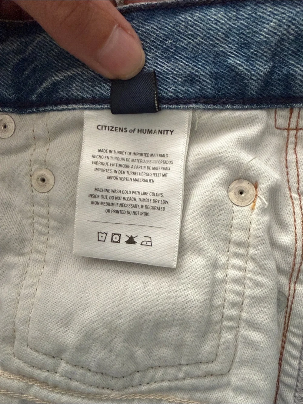 Women’s Annabelle Long Light Blue High Rise Denim Short with button fly